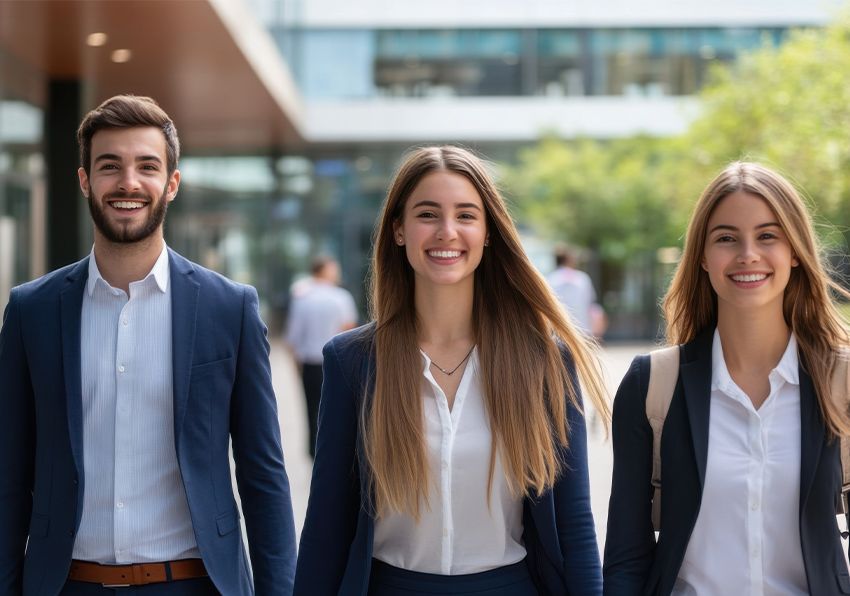 Imagen del evento:Grupo de estudiantes en primer plano en un campus sonriendo